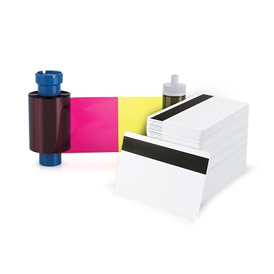 AlphaCard YMCKO 100 Print Ribbon Mag Stripe Card Pack Compatible with AlphaCard Pilot and Compass Printers