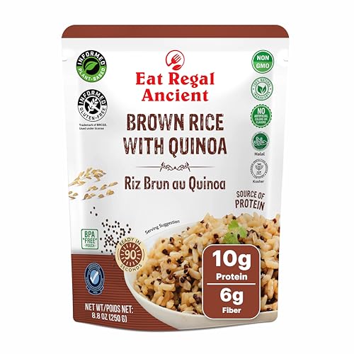 Eat Regal Brown Rice with Quinoa, 8.8 oz Pack of 6 | Ready to Eat | Microwave in 90 Seconds | Fully Cooked | Vegan & Gluten-Free | Healthy Meal or Side Dish