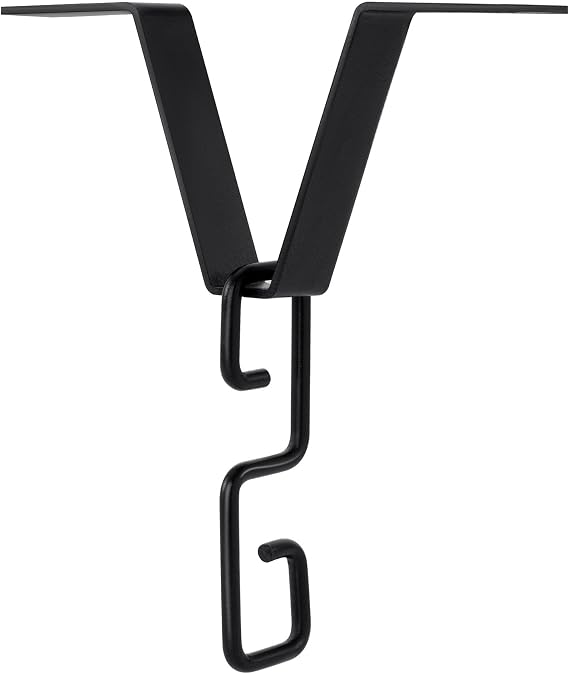 Pndeyo Rain Chain Gutters Adapter Clip, V Shaped Hook Hanger for Rain Chimes Downspout, Alloy Connector Holder for Hanging Rain Chains Hummingbird Feeders Flowerpot- Black