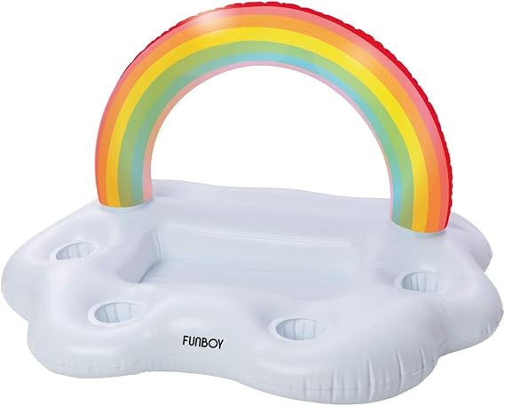 Funboy Giant Inflatable Rainbow Cloud Floating Bar Pool Float