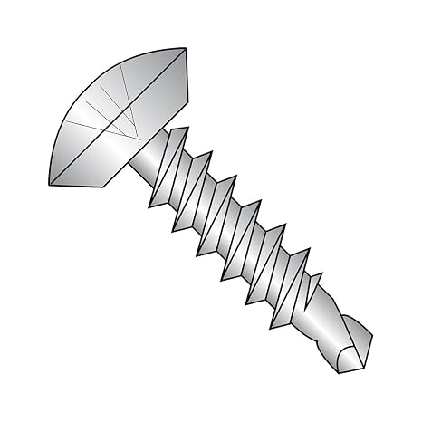 Small Parts 1008KPOU188 18-8 Stainless Steel Self-Drilling Screw, Plain Finish, Undercut 82 Degree Oval Head, Phillips Drive, #2 Drill Point, #10-16 Thread Size, 1/2" Length (Pack of 25)