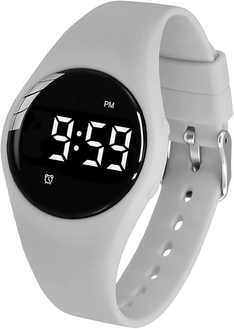 Water Resistant Vibrating Alarm Watch Silent Medical Reminder Watch - with Timer and 15 Daily Alarms (Grey)