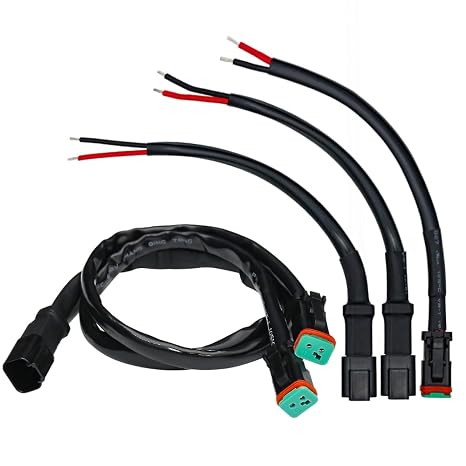 2set DT 2Pin Approx 35.5inch Male Female Connector Adapters Plug Play Splitters Compatible fit for LED Work Auxiliary Lights Chandelier Lights Offroad Lights Bar Retrofit Connectors Wiring