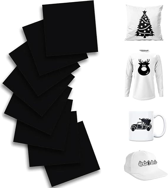 8Pcs Black Infusible Transfer Ink Sheets Bundle for Cricut Mug Press
