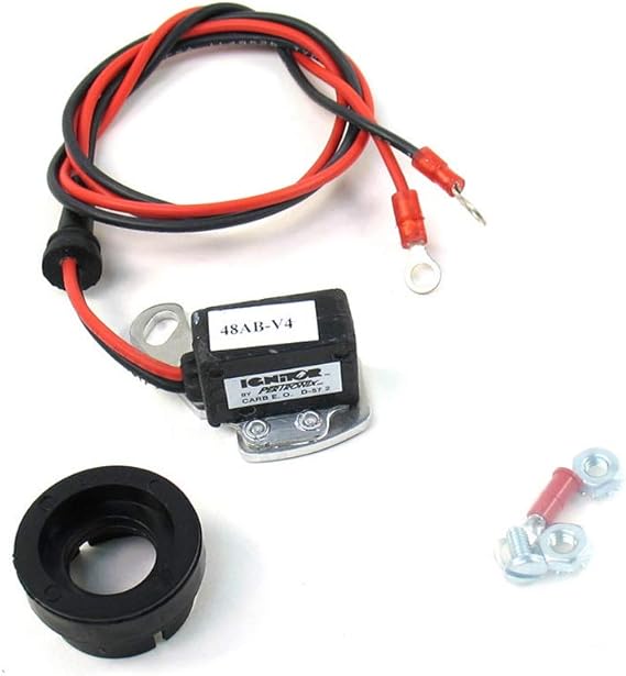 Pertronix 1281 Ignitor Kit For Original Motorcraft Distributors. 8-Cylinder, Single Point, Vacuum Advance, 12-Volt Negative Ground. Typically Found In 1957-74 Ford Vehicles.