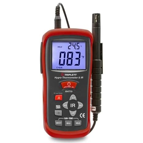 Triplett RHT70 Hygro-Thermometer and Infrared Thermometer - Temperature, Humidity