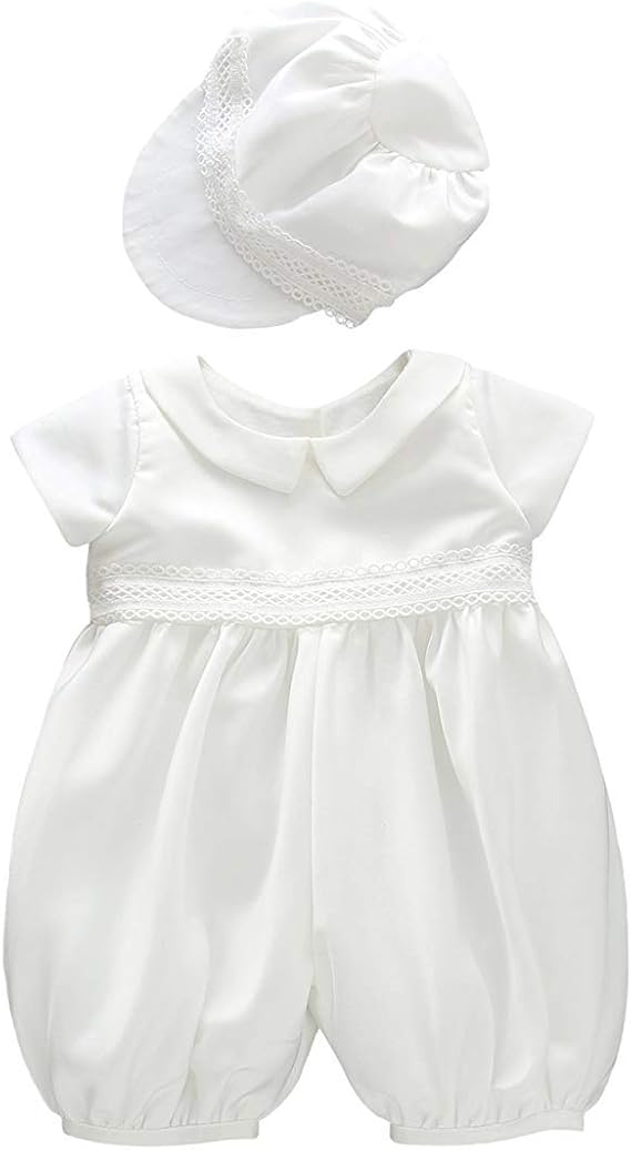 Glamulice Infant Baby Boy Christening Baptism Outfit Christening Romper Baptism Clothes