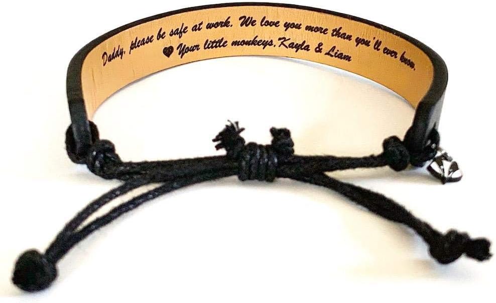 Swanky Badger NEW Personalized Bracelet Leather, Sliding Knot