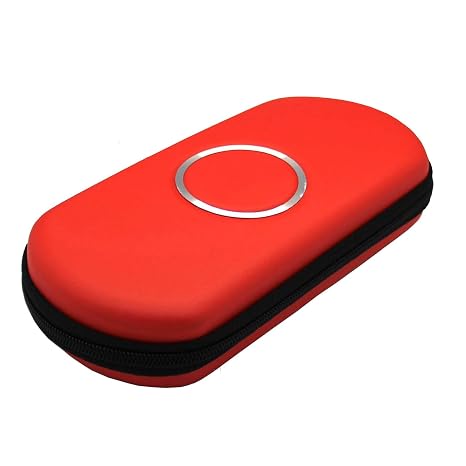 OSTENT Hard Travel Carry Cover Case Carry Bag Pouch Protector for Sony PSP 1000 2000 3000 Color Red