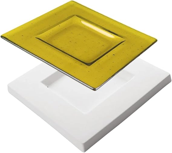 9.6"SQ. Deep 0.8" Bullseye Platter Mold Glass Fusing