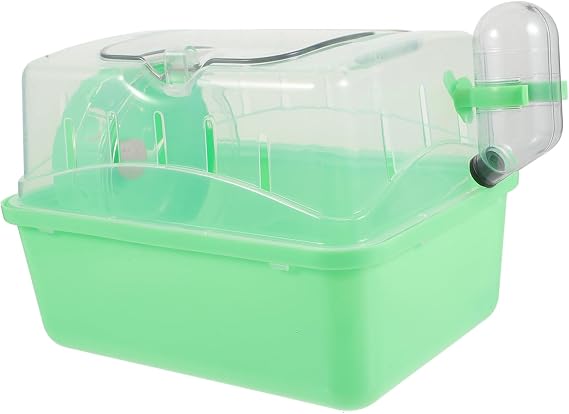 Hamster Castle Cage with Panoramic Window, Removable Tray Plastic