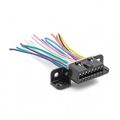 OBDII J1962 Female Connector Extension Cable, OBD2 16-Pin J1962F to Open Pigtail Cable, Colorful DIY Fixed Harness Assembled Plug Dash Port Wires for Car Diagnostic