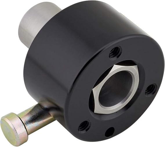 Speedway Motors Hex Steering Wheel Quick-Release Assembly with Push Button, Billet Aluminum Hub and 34 Weld-On Steel Sleeve, Universal Fit, Anodized Finish, 2.5 Overall Length
