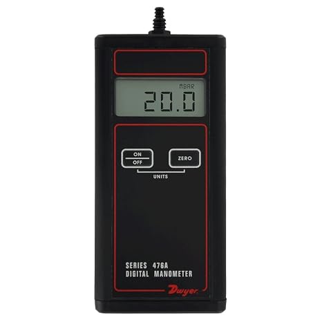 Dwyer Single Low Pressure Digital Manometer Handheld, 476A-0,20-0-20 Inc