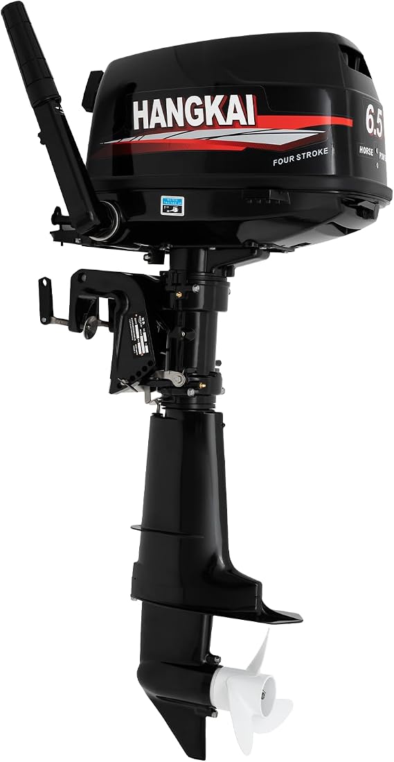 4-Stroke 6.5HP Short Shaft Outboard Motor, 123CC Heavy Duty Gas Powered Outboard Engine, Marine Boat Motor W/Water-Cooling & CDI Ignition System for Outdoor Adventure, Water Operations