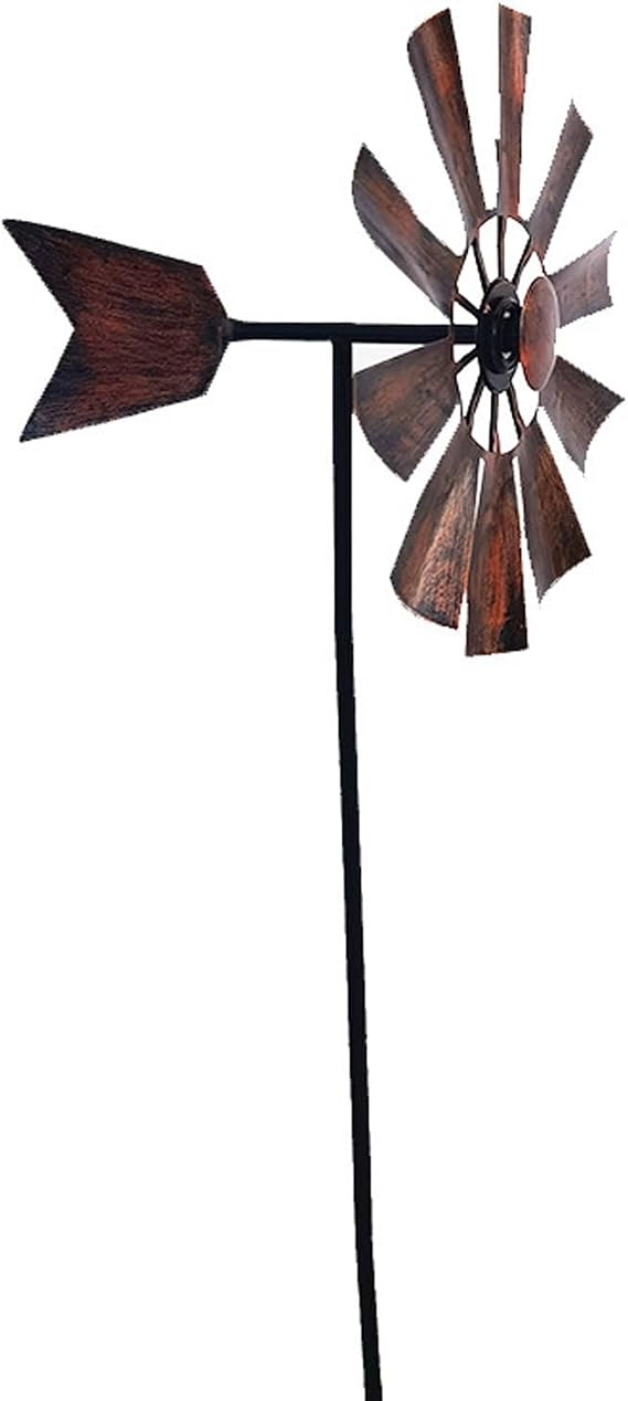 BinaryABC Metal Windmill for Yard Garden Outdoor Wind Spinner Decor
