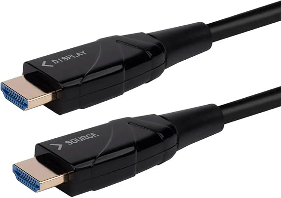 Monoprice 4K High Speed Fiber Optic HDMI Cable - 4K@60Hz, 18Gbps, HDR, Active Optical Cable (AOC), 98ft, Black
