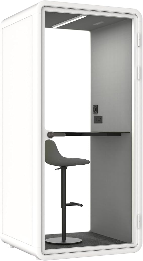 Quiet Meeting Pod with Acoustic Panels, Office Soundproof Room with Furniture, Portable Removable Working Booth for Private Phone Calling, Study, Individual Seater Personal Office H92in W43in D40in