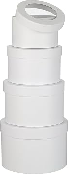 Flower Boxes for Arrangements Nesting Round Gift Boxes with Clear Lids White Round Boxes for Flowers Set of 4 Assorted Sizes Flower Boxes for Flower Arrangements, Valentine's Day, Mother's Day,