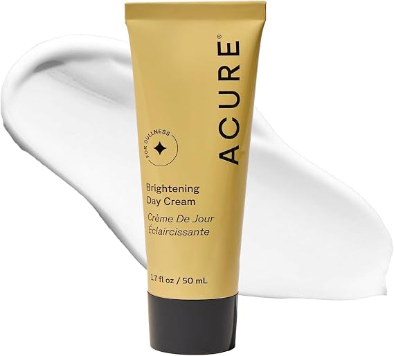 Acure Brightening Day Cream - Cica Cream, Facial Lotion - 1.7 fl oz | Anti Aging Moisturizer to Brighten for Women & Men, Skincare with Argan Oil to Replenish Dry Skin & Hydrate, Cruelty Free