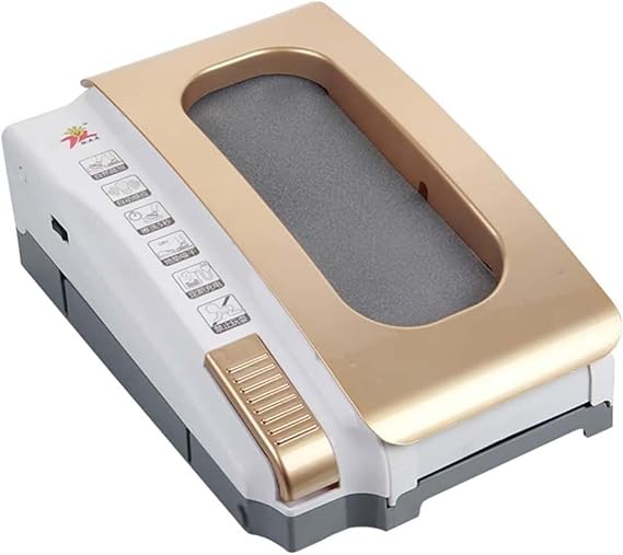 Sole Cleaning Machine, Intelligent Shoes Cleaner Polisher, with Fully Automatic Sensor Switch, No Shoe Covers Required, for Hotels, Commercial Buildings (Gold)