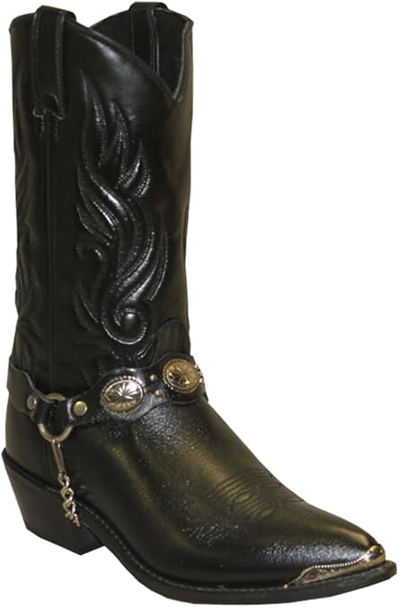 Abilene Men's Sage by with Concho Strap Western Boot Black 9 D(M) US