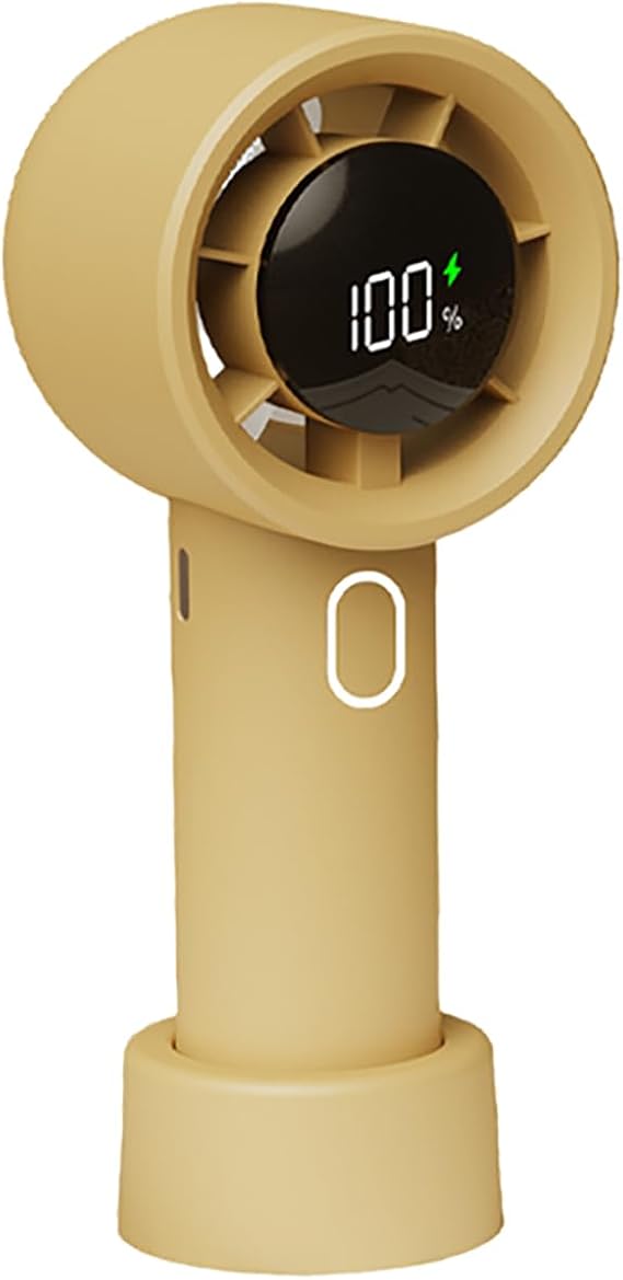 ROBEVE Cırak Turbo El Vantilatörü 100 Kademeli Ayarlı Güçlü Rüzgar Taşınabilir Fan LED Ekranlı USB-C Şarjlı Sessiz Mini Vantilatör Masaüstü ve Elde Kullanım El Fanı Mini Vantilatör Mini Fan (Sarı)