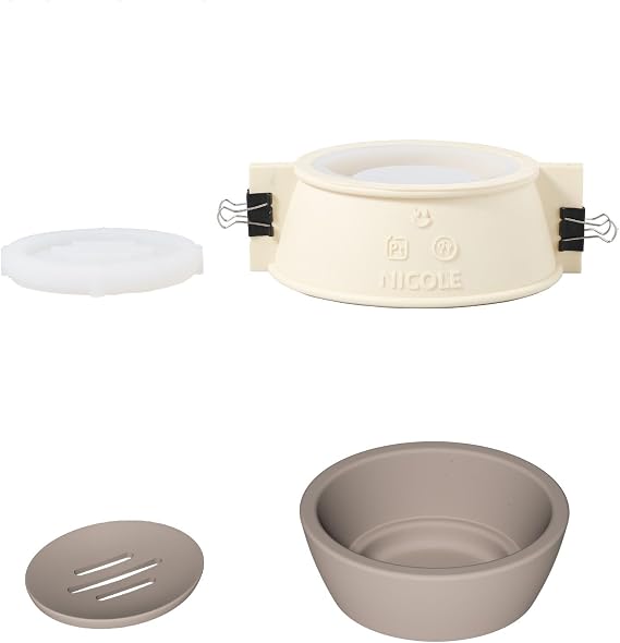 BOOWAN Nicole The Oval Deep Detach Soap Dish Silicone Molds, Resin Soap Holder Mould - Perfect for Concrete Jesmonite Shower, Bathroom, and Kitchen