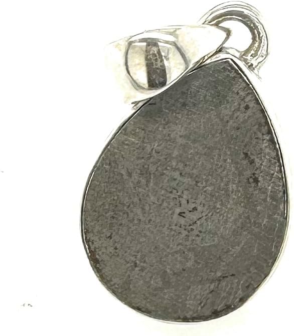 Natural Muonionalusta Meteorite Sweden 925 Solid Sterling Silver Pendant 18mm