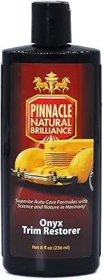 Pinnacle Natural Brilliance Onyx Trim Restorer | Silicone-Free Formula for Black Plastic & Vinyl Trim | Restores Depth & Matte Finish | Long-Lasting Protection | PIN-385 | 8 oz