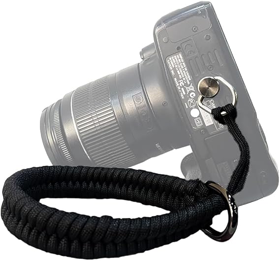 Camera Wrist Strap Paracord Camera Hand Wrist Straps Lanyard with D Ring Screw for DSLR Mirrorless Cameras Phone Gimbal Stabilizer Selfie Stick Tripod Mount, Medium, Black