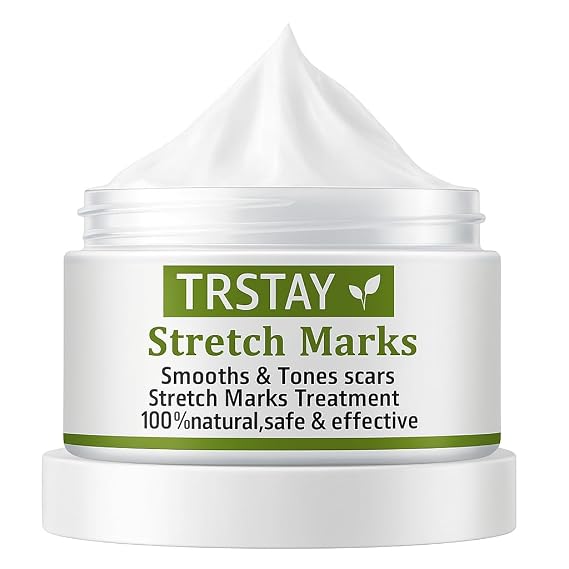 TRSTAY Stretch Mark Cream- 100% Natural Formula- With Vitamin E, Glycerin, Grape Seed Extract, and Neutropeptides (15, Grams)