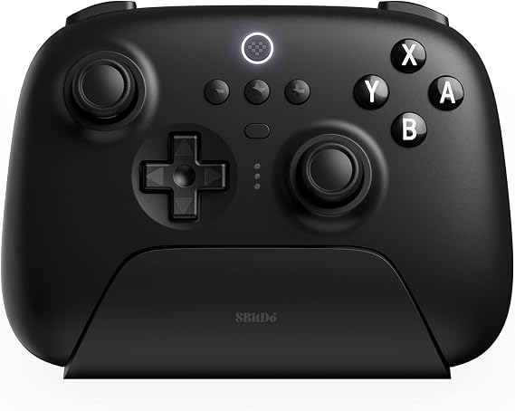 Bluetooth controller with 8bitdo ultimate charging dock, wireless pro controller for switches, Windows, and steam Deck Black