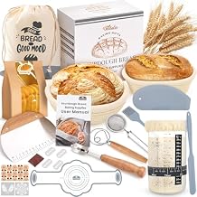 Sourdough Starter Kit, Sourdough Bread Baking Supplies, Bread Proofing Basket, Sourdough Kit for Modern Home and Kitchen, Sourdough Bread Basket, Sour Dough Kit Tools, Bread Making Tools Kit