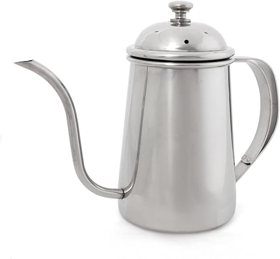 Yama Glass 24 oz Gooseneck Pour Over Kettle - Precision Spout, Stainless Steel, Rust Resistant