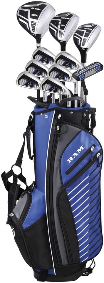 Ram Golf SDX Mens Golf Clubs Set + Bag, Left Hand, Graphite/Steel