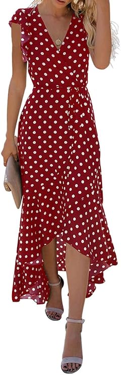 GRECERELLE 2026 Womens Spring Summer Bohemian Flowy Cross V-Neck Maxi Dress