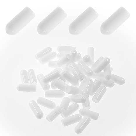50Pcs 3/16 Inch / 5mm White Rubber Screw Thread End Caps
