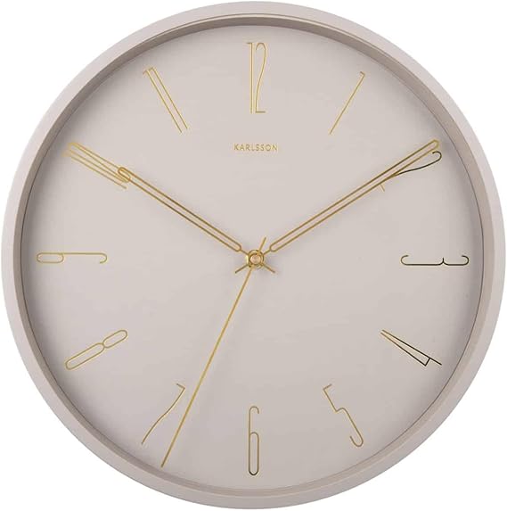 Karlsson Bell Numbers Wall Clock 35cm - Warm Grey