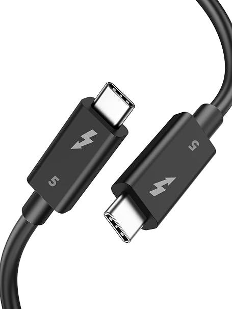 CableCreation Thunderbolt 5 Cable, Supports 8K Display 80Gbps Data Transfer 120Gbps Bandwidth Boost 240W Fast Charging, Compatible with Thunderbolt 4, USB4, Thunderbolt 3 and USB-C, Black, 3.3FT