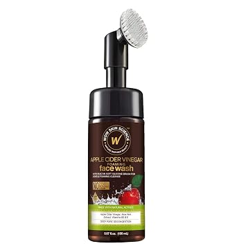 WOW Skin Science Apple Cider Vinegar Foam Exfoliating Face Wash & Brush 5.07 oz
