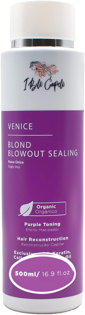I Belli Capelli Venice Organic Keratin Treatment Formaldehyde-Free Blowout Rebuild Organic Hair Treatment 1 Step Straightening for Blonde and Tinted Hair - Progressive, 500ml/16.9 fl oz | ブロンド&ブリーチヘア用に設計・ストレートしながら色を保護・ワンステップ・認定ビーガン