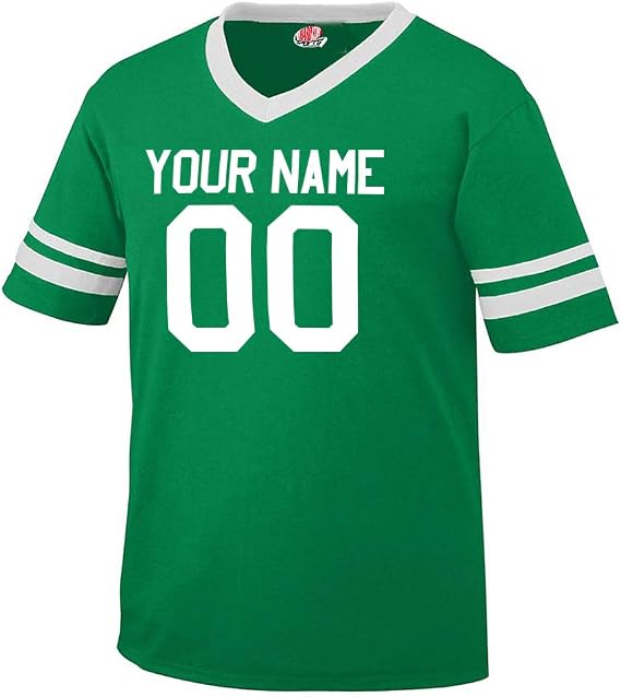 HARDKOR SPORTS Customized Fan Football Jersey Names Numbers Adult Medium Kelly Green and White