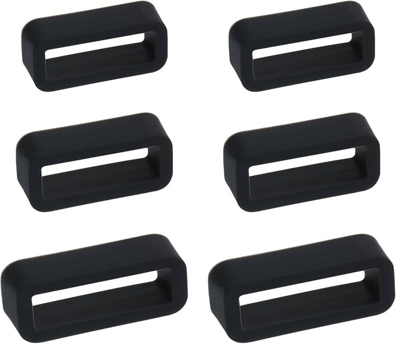 6 PCS Silicone Watch Band Holder Loop, 14/16/18mm Black Watch Band Keeper, Replacement Watch Strap Loop Retainer for Smart Sport Watches Wristband