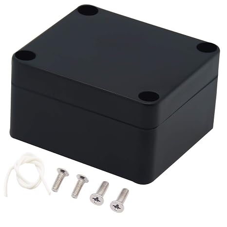 Junction Box, Zulkit Project Box IP65 Waterproof Outdoor Box ABS Plastic Electrical Boxes Electronic Enclosure Black 2.48 x 2.28 x 1.38 inch (63 x 58 x 35mm)