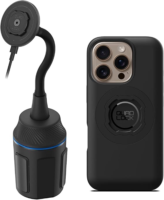Quad Lock Cup Holder Mount Kit - iPhone 16 Pro MAG with MAG Wireless Charging Head (V2)