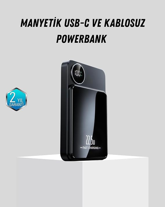 YamanHobi Manyetik Güç Bankası 15W Kablosuz 20W PD Hızlı Şarj -