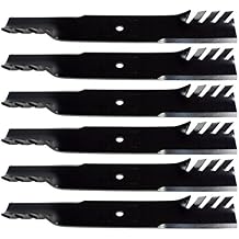 (6) CMB1113BP Toothed Low Lift Replacement Lawnmower Blade for Ferris Kees Lesco Snapper Wright 1520842 823006 Length 21in Width 2 1/2in. Thickness .250in. Center Hole 5/8in. 60 61in. Deck