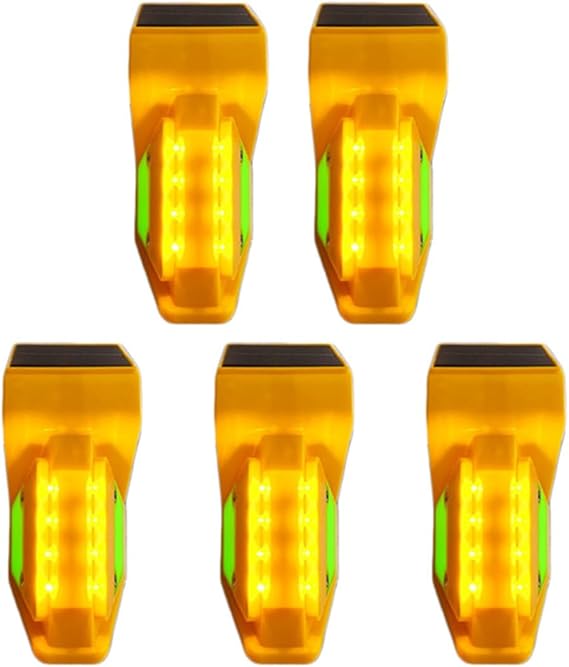 5pcs Double-Sided Yellow Driveway Reflectors, Warning Highway Side Light