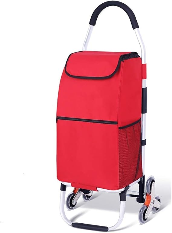 Shopping Trolley,Shopping Trolleys Aluminum Alloy Folding Trolley, Portable Shopping Trolley, 6-Wheel Multi-Function Shopping Cart